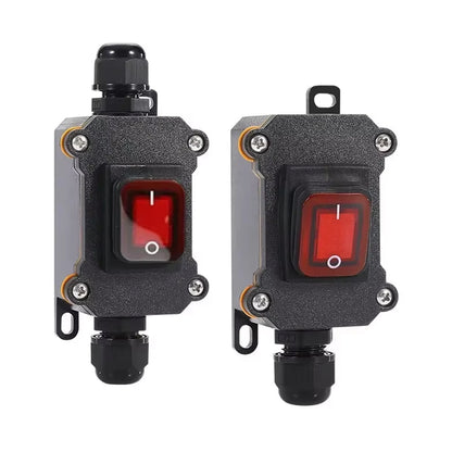 Inline Rocker Switch 12V-24V 20A DPST On/Off 2 Sides Waterproof Junction Box