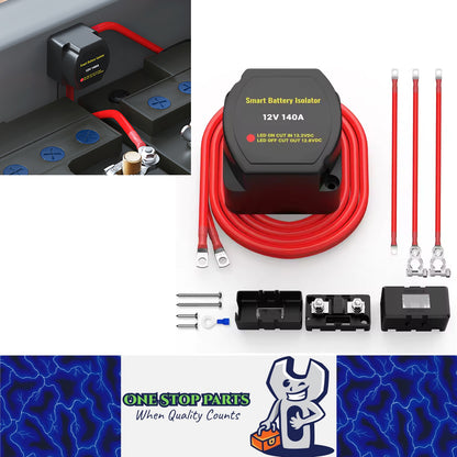Dual Battery Isolator Kit with Voltage Sensitive Relay Cable Ternimal FuseHolder