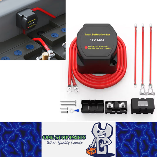 Dual Battery Isolator Kit with Voltage Sensitive Relay Cable Ternimal FuseHolder
