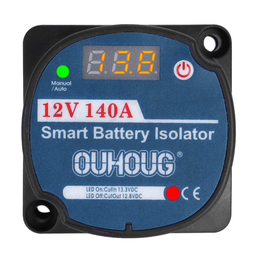 12V Dual Battery Kit LED Display Voltage Sense Relay Isolator Fuse Terminal (7M)