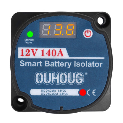 12V Dual Battery Kit LED Display Voltage Sense Relay Isolator Fuse Terminal (7M)