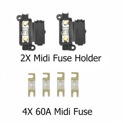 12V Dual Battery Kit LED Display Voltage Sense Relay Isolator Fuse Terminal (7M)