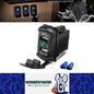 Dual USB Charger Port Green LED Voltmeter for Rocker Switch Panel on Boat RV Car