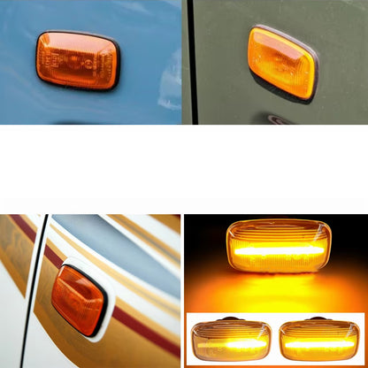 4 x Dynamic Amber Side Marker Lamps E-Mark Marker Lights for Toyota Land Cruiser