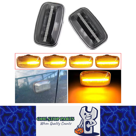 2 x Dynamic Amber Side Marker Lamps E-Mark Marker Lights for Toyota Land Cruiser