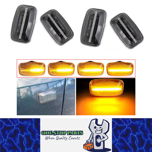 4 x Dynamic Amber Side Marker Lamps E-Mark Marker Lights for Toyota Land Cruiser
