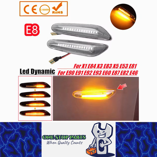 2x Dynamic LED Fender Lights Side Marker Lamps fit for BMW 1 3 5 Serie X1 X3 X5