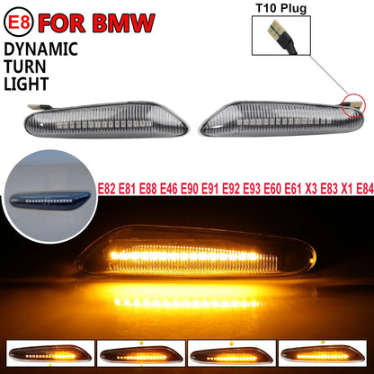 2x Dynamic LED Fender Lights Side Marker Lamps fit for BMW 1 3 5 Serie X1 X3 X5