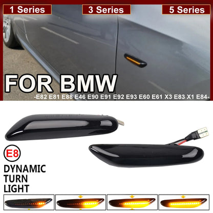 2x Dynamic LED Fender Light Side Marker Lamp fit for BMW 1 3 5 Serie X1 X3 X5