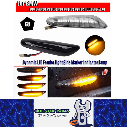 2x Dynamic LED Fender Light Side Marker Lamp fit for BMW 1 3 5 Serie X1 X3 X5