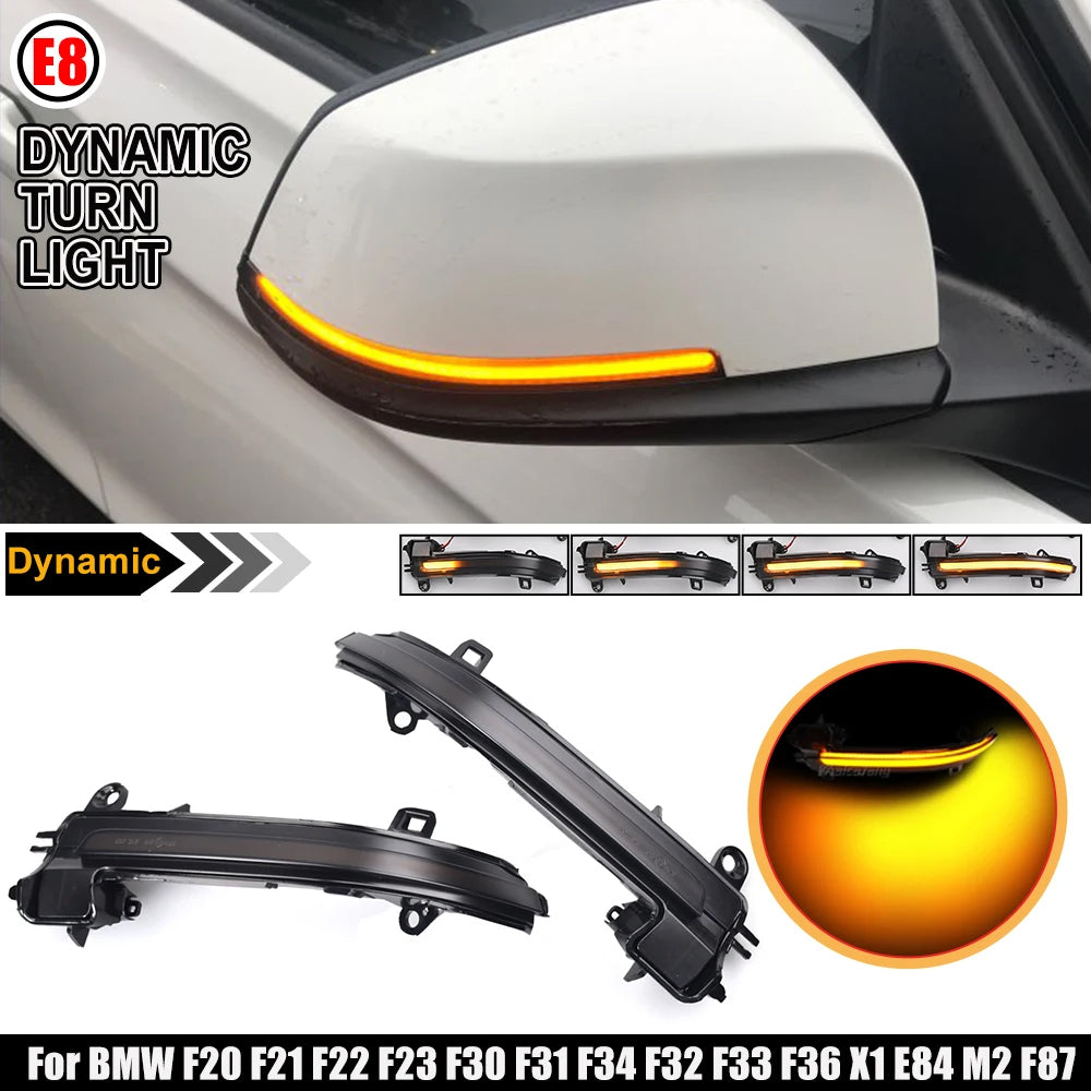 2x Dynamic Turn Signal Led Rearview Mirror Light for BMW 1 2 3 4 Series X1 i3 M2