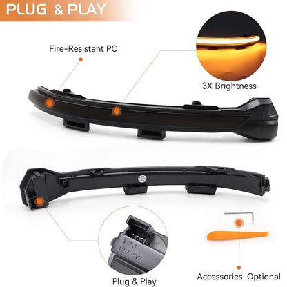 2 x Dynamic Turn Signal Led Rearview Mirror Light VW Golf 7 VII MK7.5 JETTA MK7