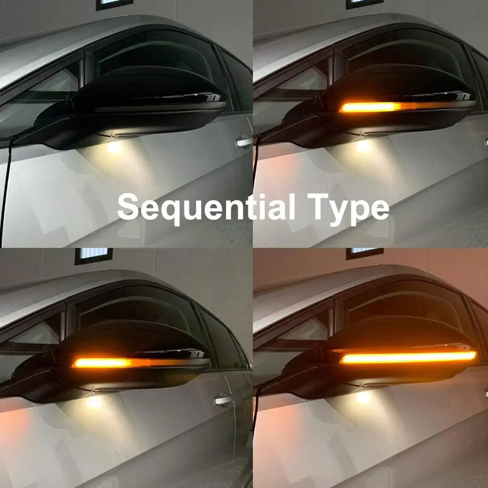 2 x Dynamic Turn Signal Led Rearview Mirror Light VW Golf 7 VII MK7.5 JETTA MK7
