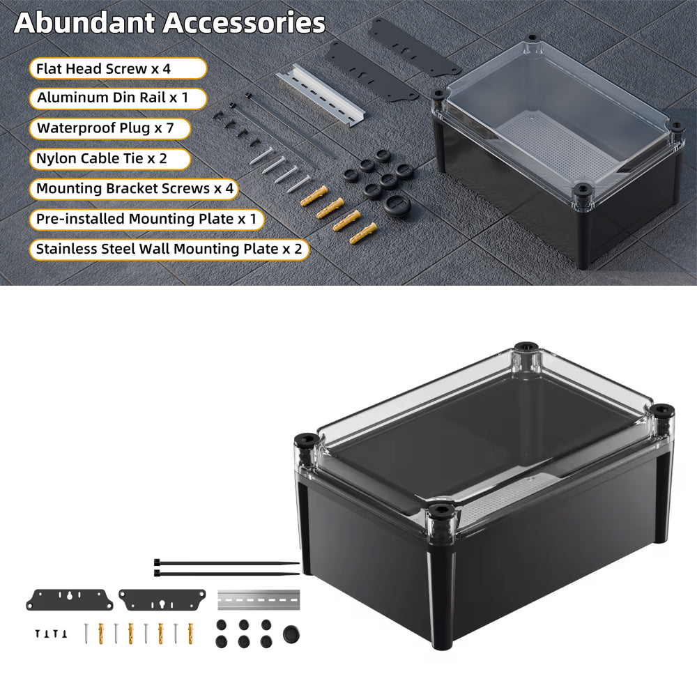Waterproof Outdoor Electrical Box 190x280x130MM Plastic Junction Enclosure Box