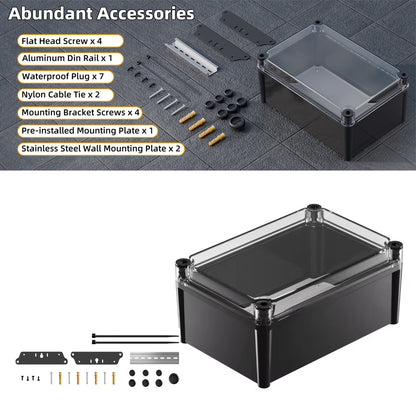 Waterproof Outdoor Electrical Box 190x280x130MM Plastic Junction Enclosure Box