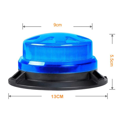 Blue LED Emergency Strobe Light Magnetic Base Roof Flashing Beacon Warning Light