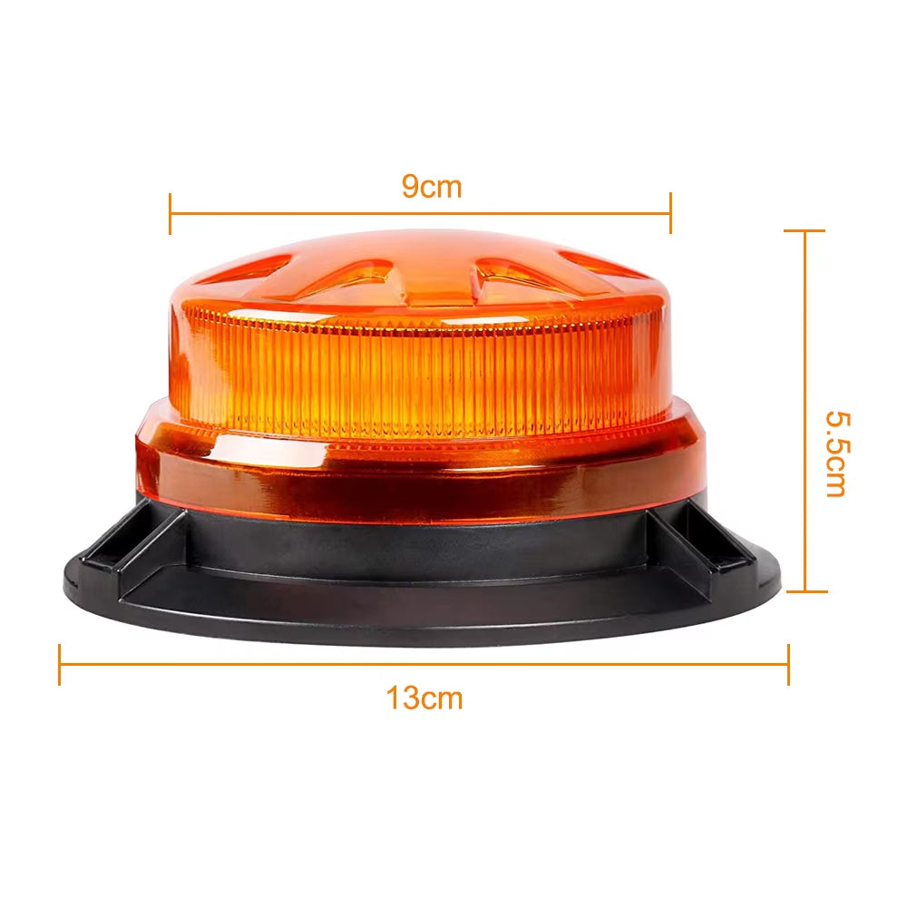 Amber LED Emergency Strobe Light Magnetic Roof Flashing Beacon Warning Light