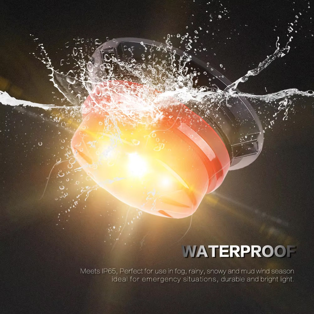 Red LED Emergency Strobe Light Magnetic Base Roof Flashing Beacon Warning Light