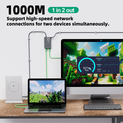 Starlink Gen 2 V2 Ethernet Adapter Dish to Router with 2 RJ45 Ports Fast Stable