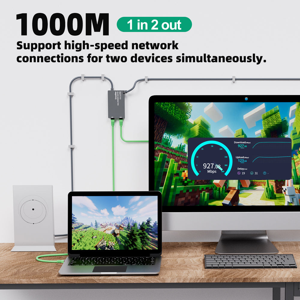 Starlink Ethernet Adapter for Starlink Gen 2 V2 Dish to Router and 2 RJ45 Ports