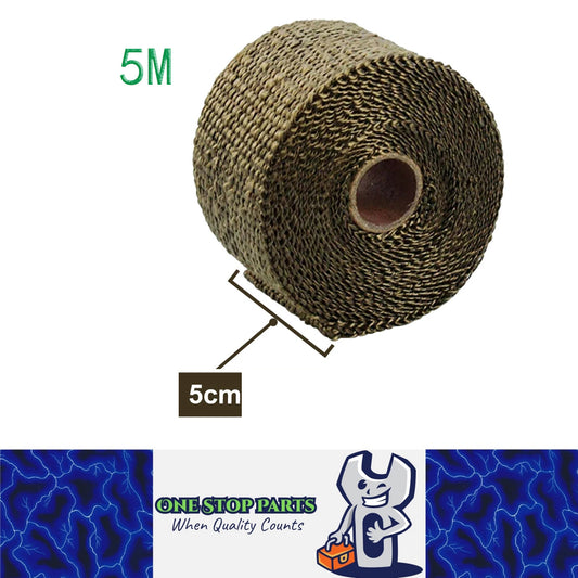 5M x 5CM Titanium Exhaust Pipe Heat Shield Insulation Wrap Exhaust Tape