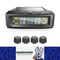 Tyre Pressure Monitor System TPMS Solar USB Car Tire Alarm 4 External Sensors