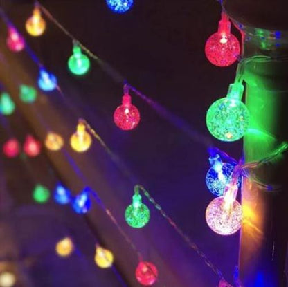 1.5m Multi Coloured 10 Crystal Ball Garland String Lights USB Powered