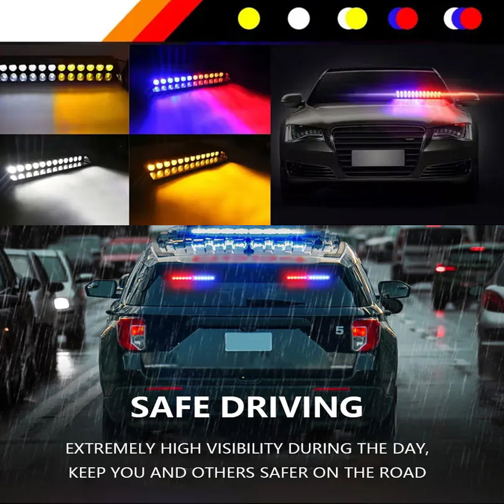 White Car Strobe Light Windshield Suction Mount Beacon Lamp Flash Warning Light