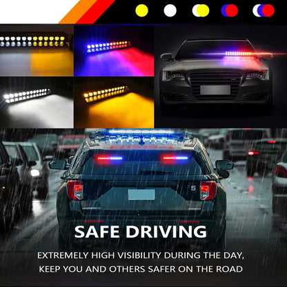 White Car Strobe Light Windshield Suction Mount Beacon Lamp Flash Warning Light