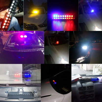 Red Car Strobe Light Windshield Suction Mount Beacon Lamp Flash Warning Light