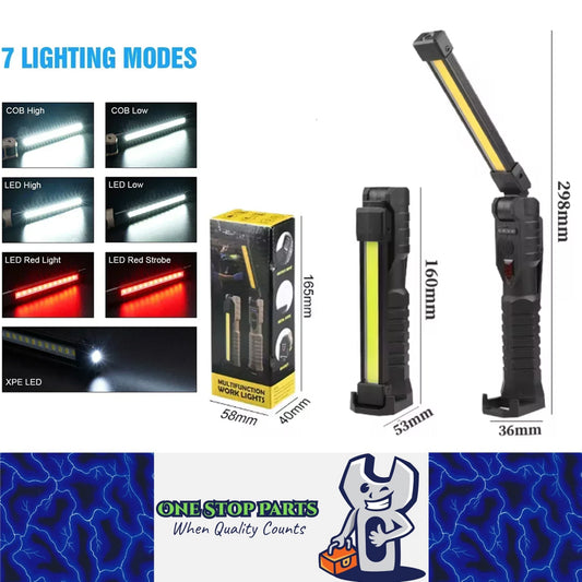 Folding LED Work Light Portable Camping Light Torch Rechargeable LED Flashlight
