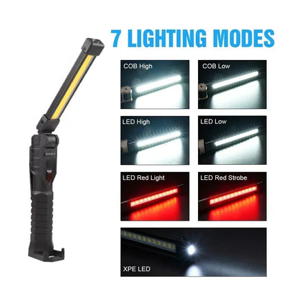 Folding LED Work Light Portable Camping Light Torch Rechargeable LED Flashlight
