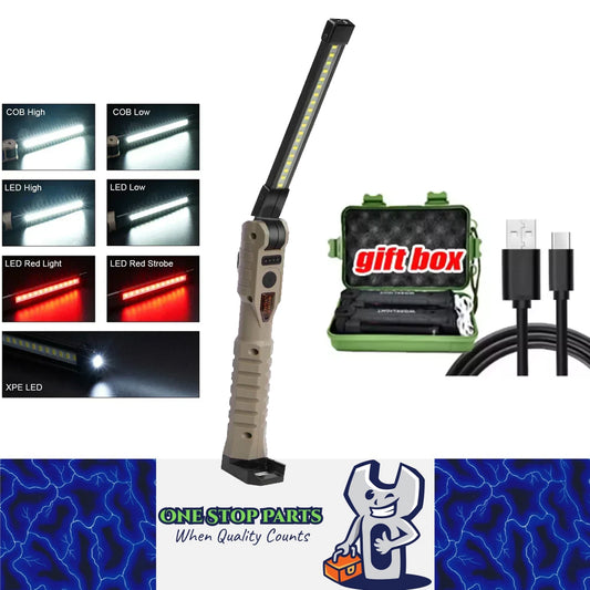 Folding LED Work Light Portable Camping Light USB Torch LED Flashlight with box