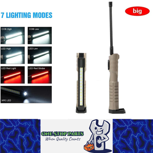 Folding LED Flashlight  Portable Camping Light Torch Rechargeable LED Work Light