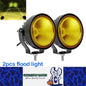 2 x Yellow LED Work Lights 60W Round 98mm 12V-24V Flood Beam LED Flood Lamps