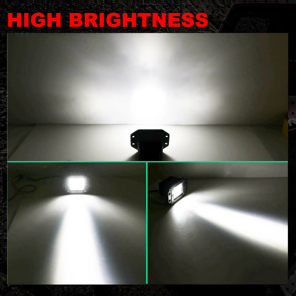 2 x 40W Flush Mount LED Work Light 120x89mm 12-24V 6000K Car 4wd LED Spotlight
