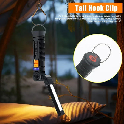 Folding LED Flashlight Rechargeable LED Torch Portable Battery LED Work Light
