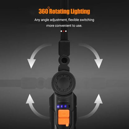 Folding LED Flashlight Rechargeable LED Torch Portable Battery LED Work Light