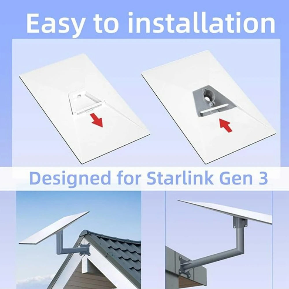 Starlink Gen 3 Wall Mount Kit Roof Pole Bracket Pipe Stand Adapter Outdoor V3