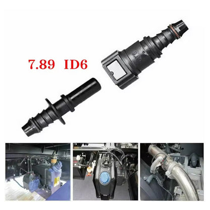 Fuel Line Quick Connector ID6 7.89mm Nylon Hose Coupler Adaptor for Car Oil Pipe