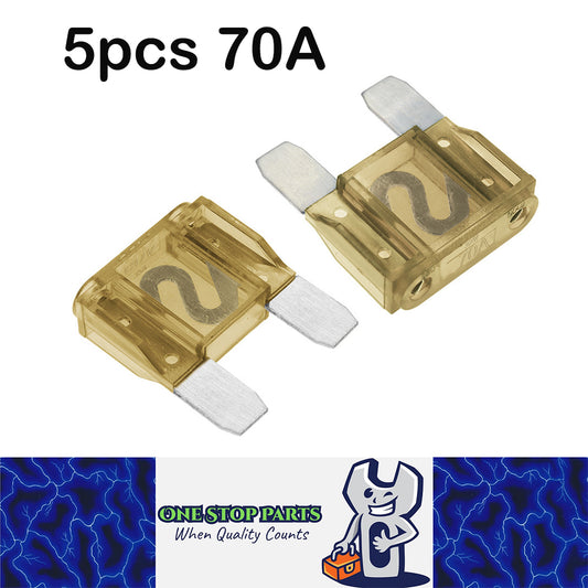 5 x 70Amp Brown Maxi Blade Fuses 5pc Pack double leg fuses 70 Amp (5pcs)