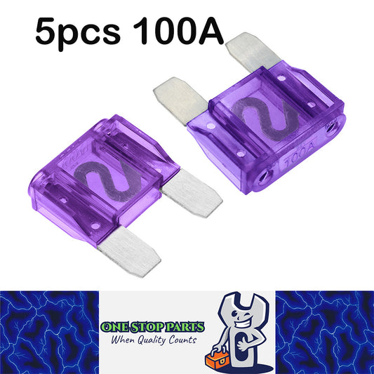 5 x 100Amp Purple Maxi Blade Fuses 5pc Pack double leg fuses 100 Amp (5pcs)