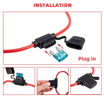 10 x Mini Blade inline Fuse Holders with dust proof cap suit to 30amp fuse 10pcs