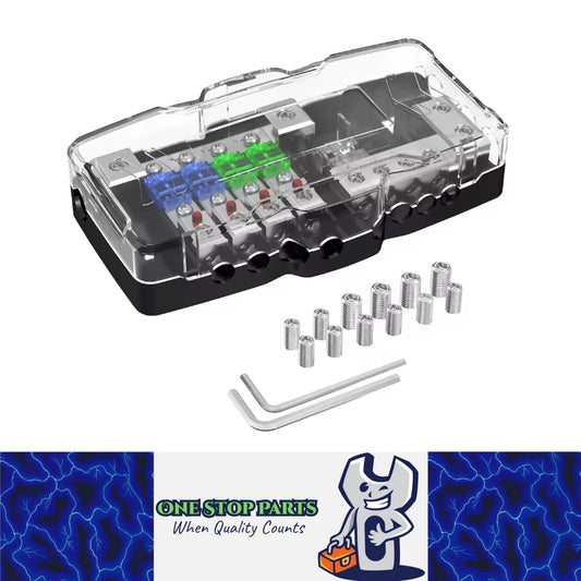 Fused Power Distribution Block Car Audio 4 Way Mini ANL Fuse  0-4 Gauge Ground
