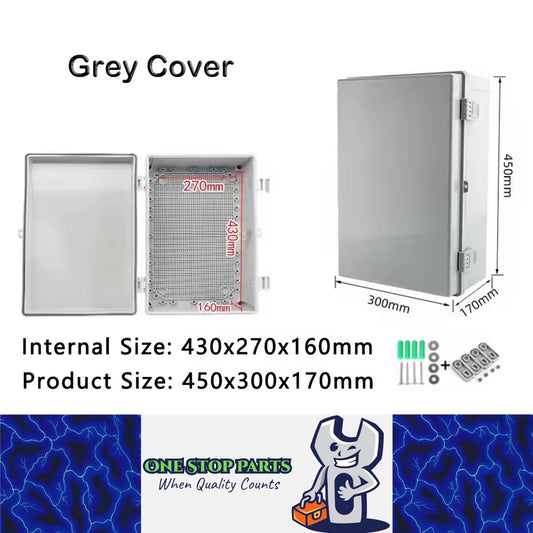Waterproof Electrical Box 450x300x170mm Plastic Outdoor Enclosure Junction Box