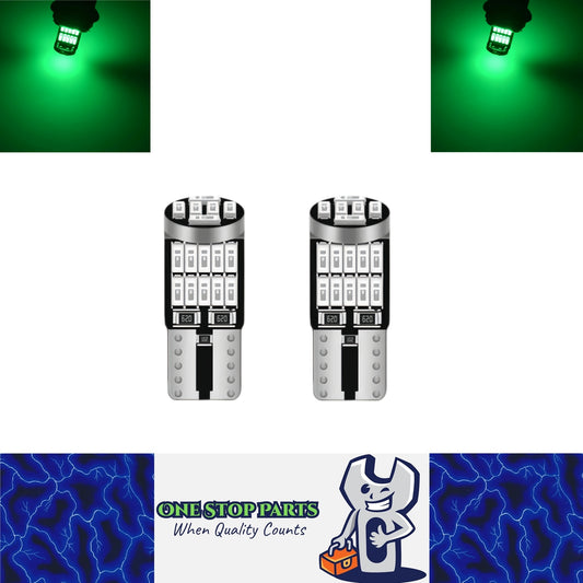 2 x T10 Green 26smd 4014 Style Super Bright T10 LED Globes (2pcs)