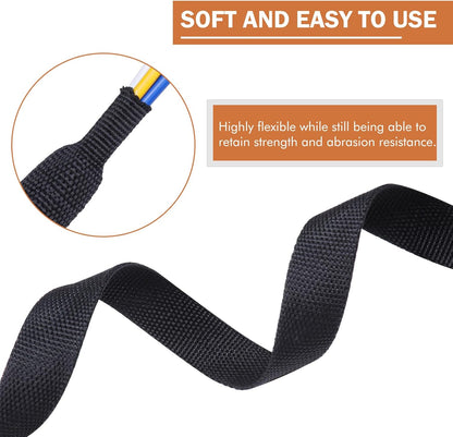 3M x 25mm 2:1 Black Heat Shrink Braided Sleeve Shrink 25mm to 12.5mm Sleeve