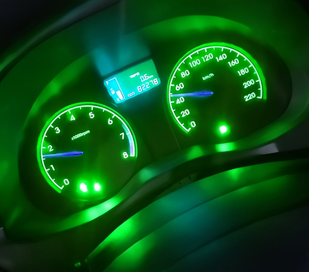 10 x 12V 1.2W T5 Wedge GREEN Globes TYPE T-5mm Dashboard Coated Globes (10pcs)