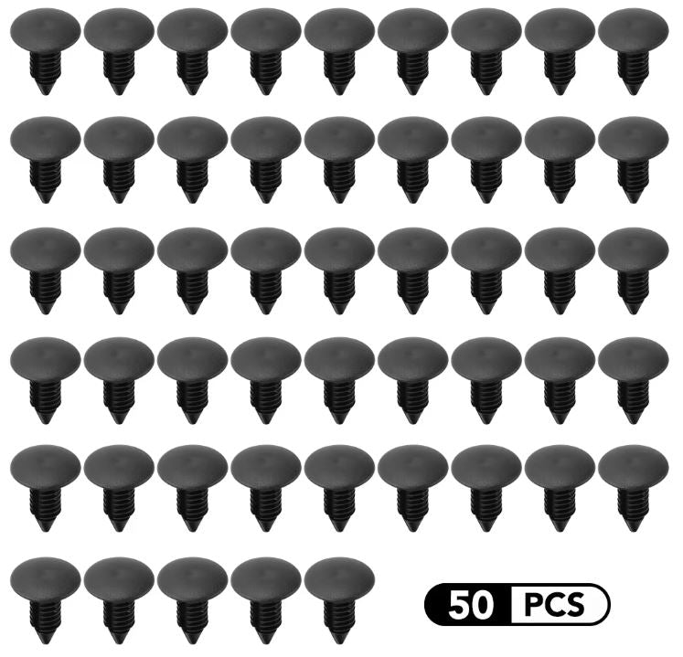 50Pcs Plastic Auto Button Clip Auto Fastener 8mm Hole Car Clips Plastic Rivet