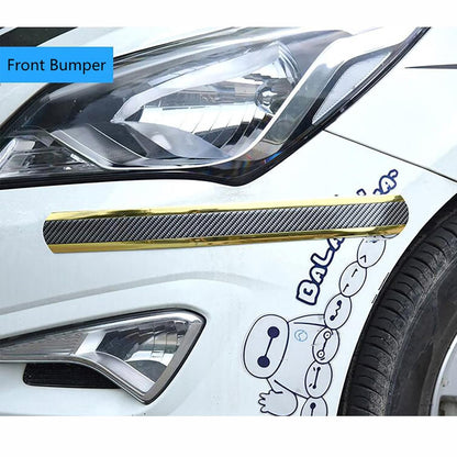 1m x 7cm Golden Carbon Fiber Car Door Sill Protector Anti Scratch Tape Strip